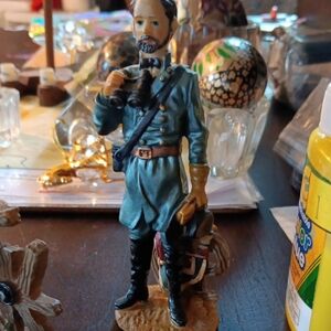 Vintage Soldier Figurine in Blue Uniform